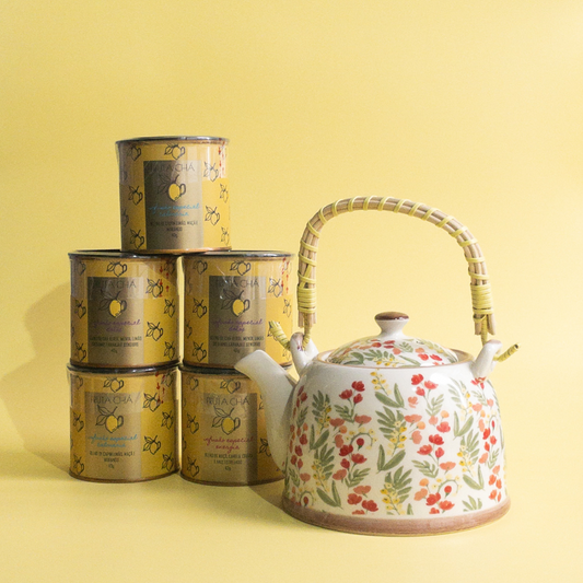 kit Sabores que Abraçam: 5 Chás + Bule de porcelana