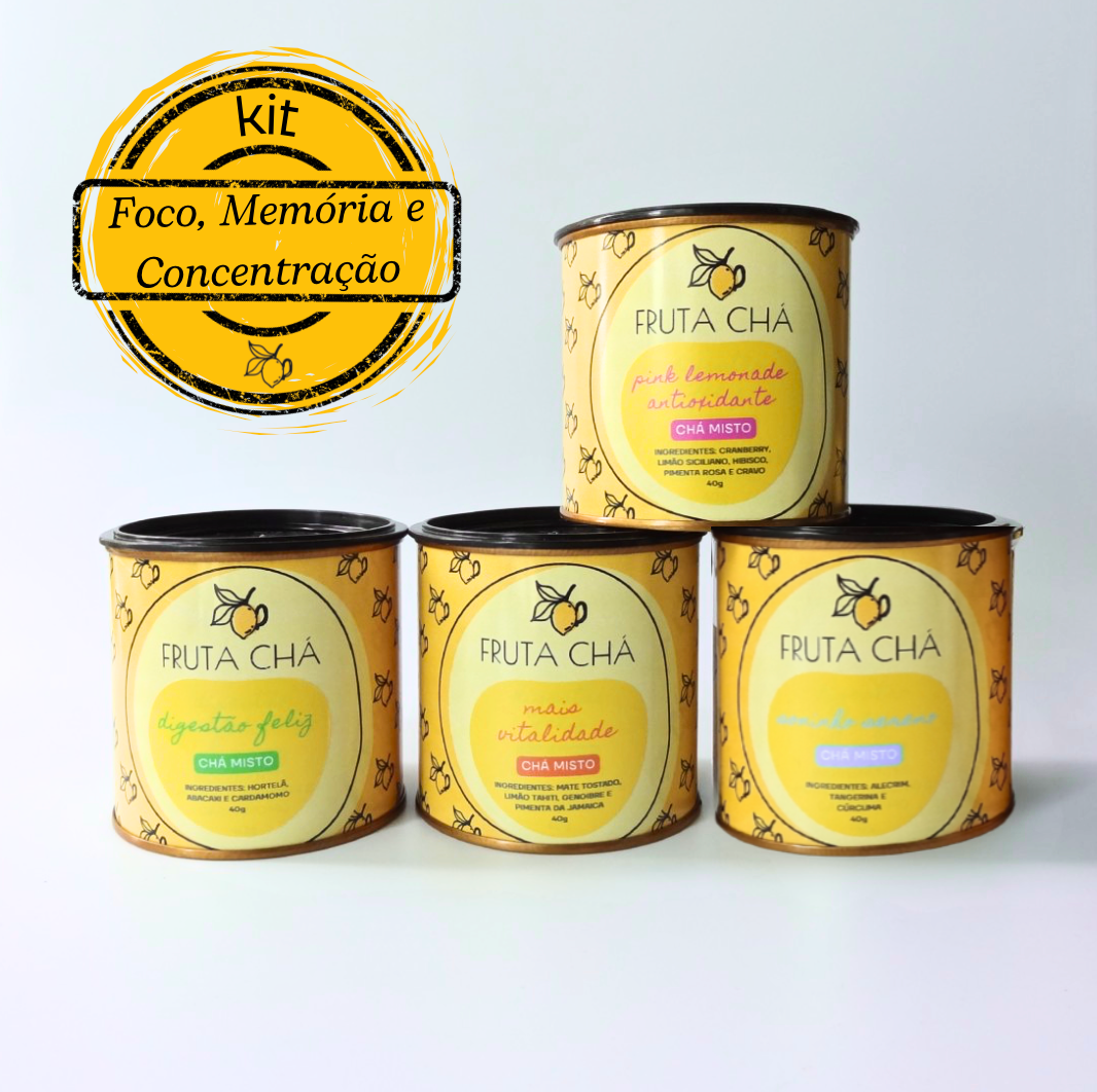 Kit FOCO, MEMÓRIA E CONCENTRAÇÃO com 4 infusões